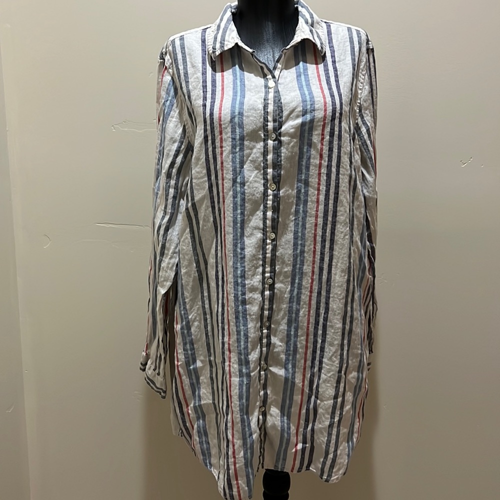 Jones New York stripe button down long shirt size XL